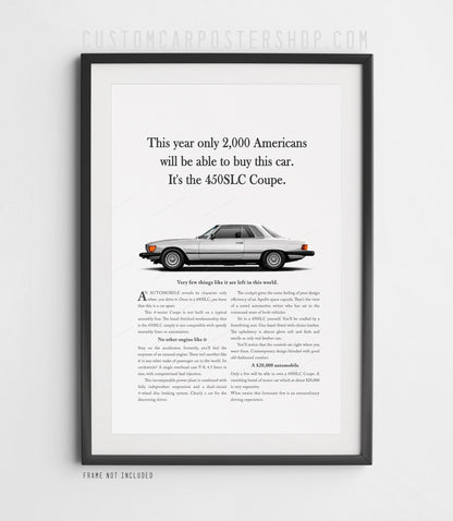 Mercedes-Benz 450SLC (C107) Remastered Print Ad - Only 2000 Americans