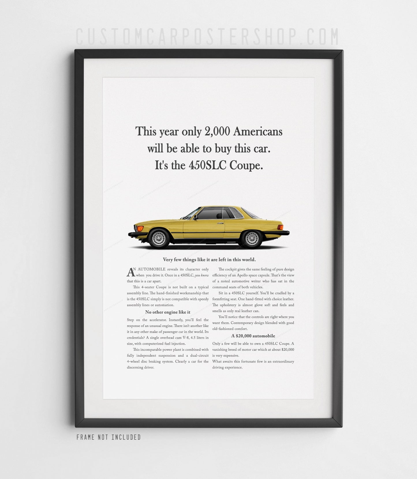 Mercedes-Benz 450SLC (C107) Remastered Print Ad - Only 2000 Americans