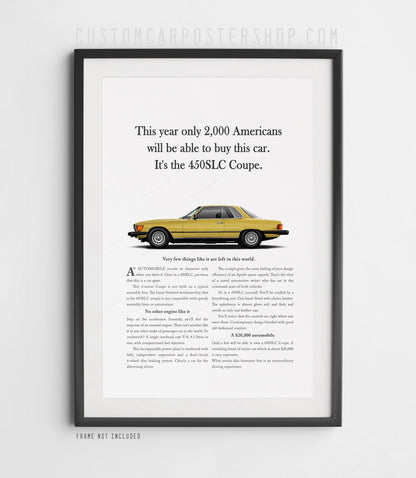 Mercedes-Benz 450SLC (C107) Remastered Print Ad - Only 2000 Americans