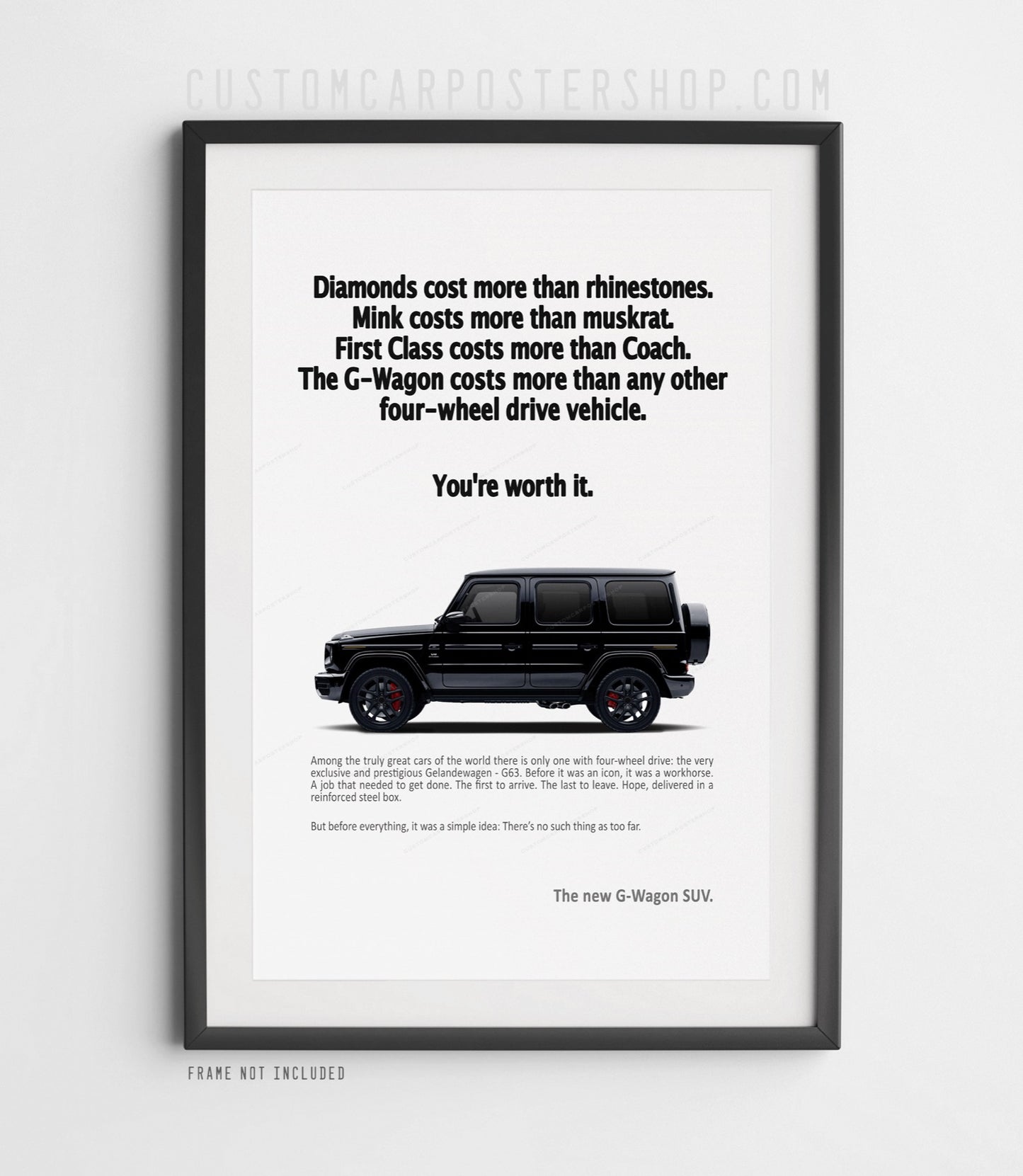Mercedes-Benz G63 AMG Remastered Print Ad -You're Worth it