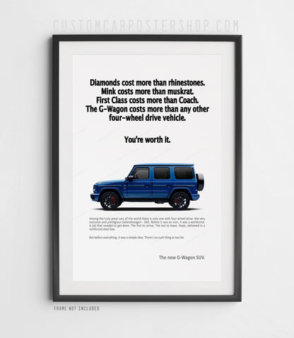 Mercedes-Benz G63 AMG Remastered Print Ad -You're Worth it