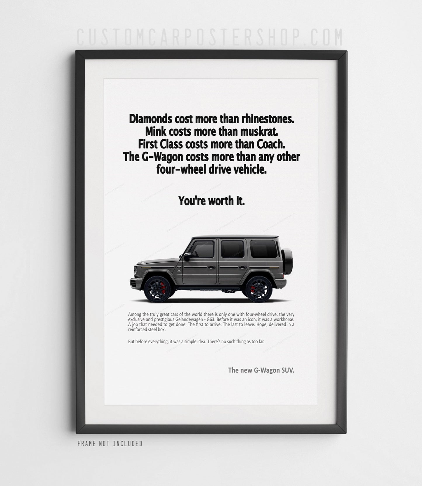 Mercedes-Benz G63 AMG Remastered Print Ad -You're Worth it
