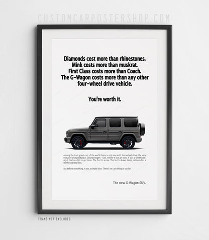 Mercedes-Benz G63 AMG Remastered Print Ad -You're Worth it