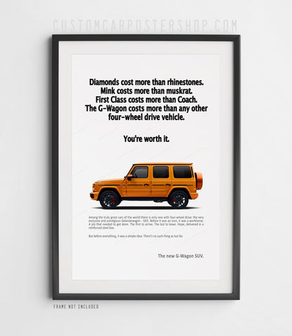Mercedes-Benz G63 AMG Remastered Print Ad -You're Worth it