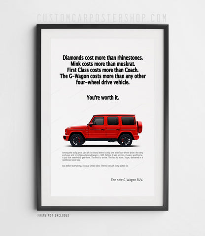 Mercedes-Benz G63 AMG Remastered Print Ad -You're Worth it