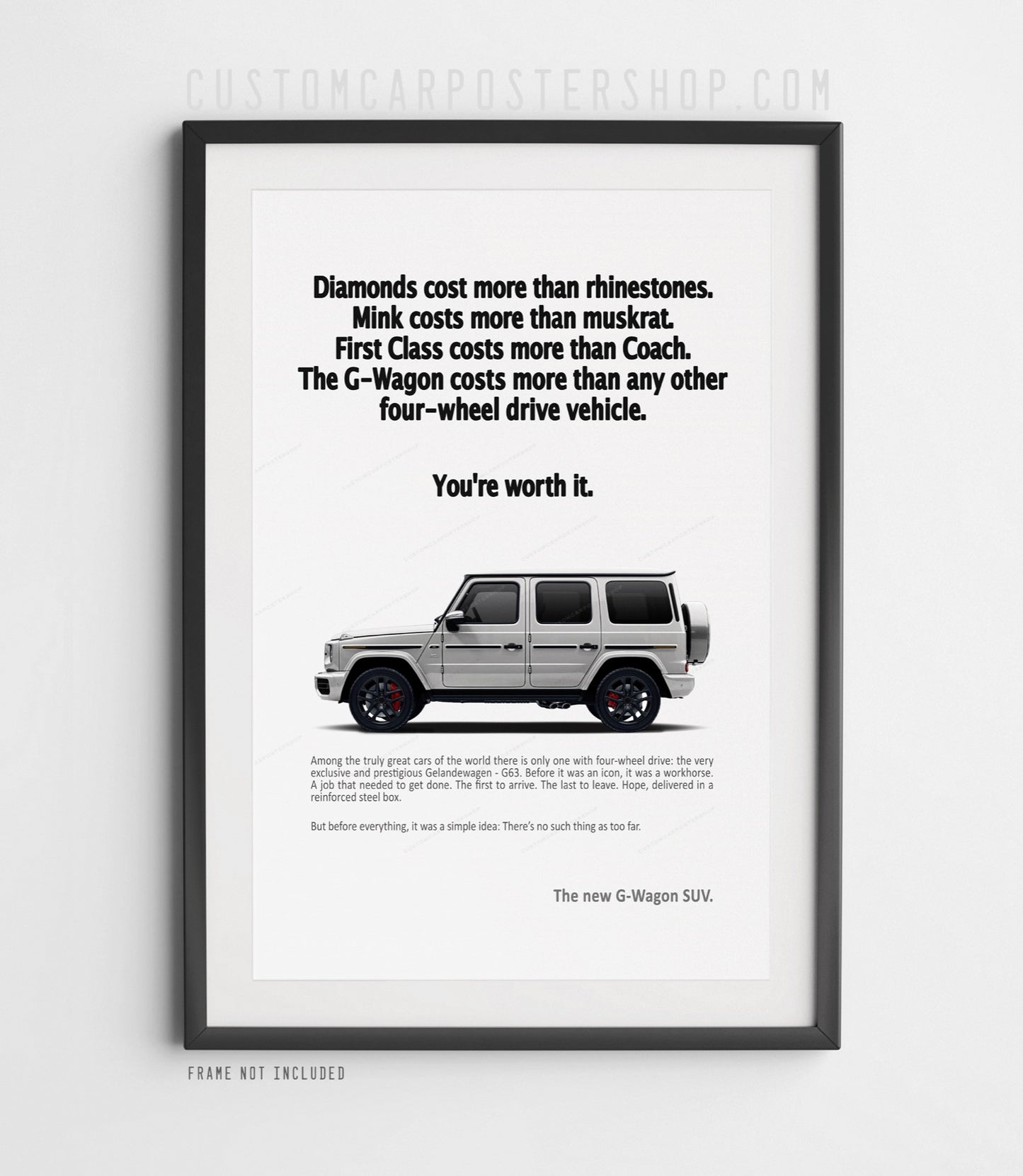 Mercedes-Benz G63 AMG Remastered Print Ad -You're Worth it