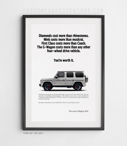 Mercedes-Benz G63 AMG Remastered Print Ad -You're Worth it