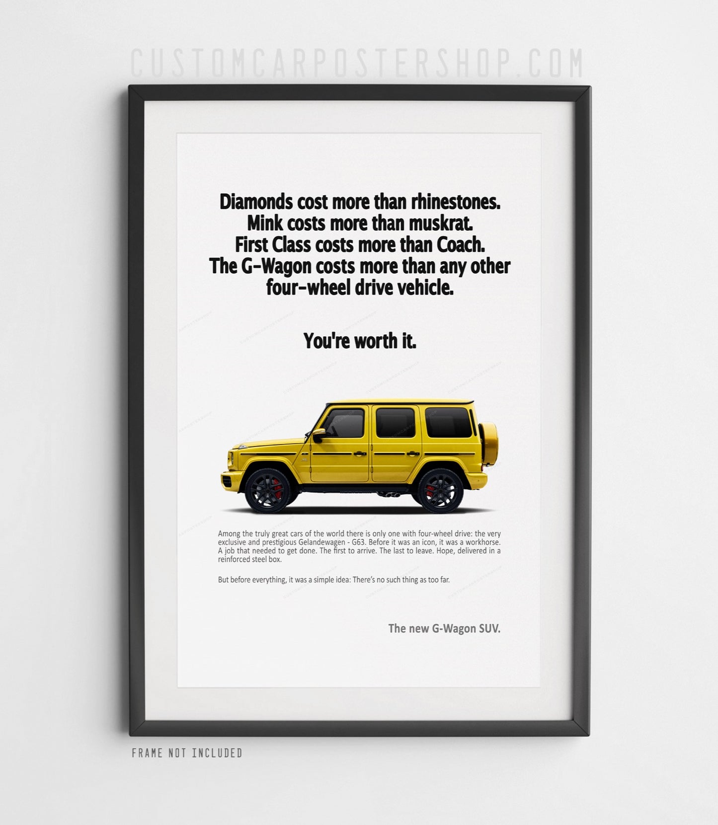 Mercedes-Benz G63 AMG Remastered Print Ad -You're Worth it