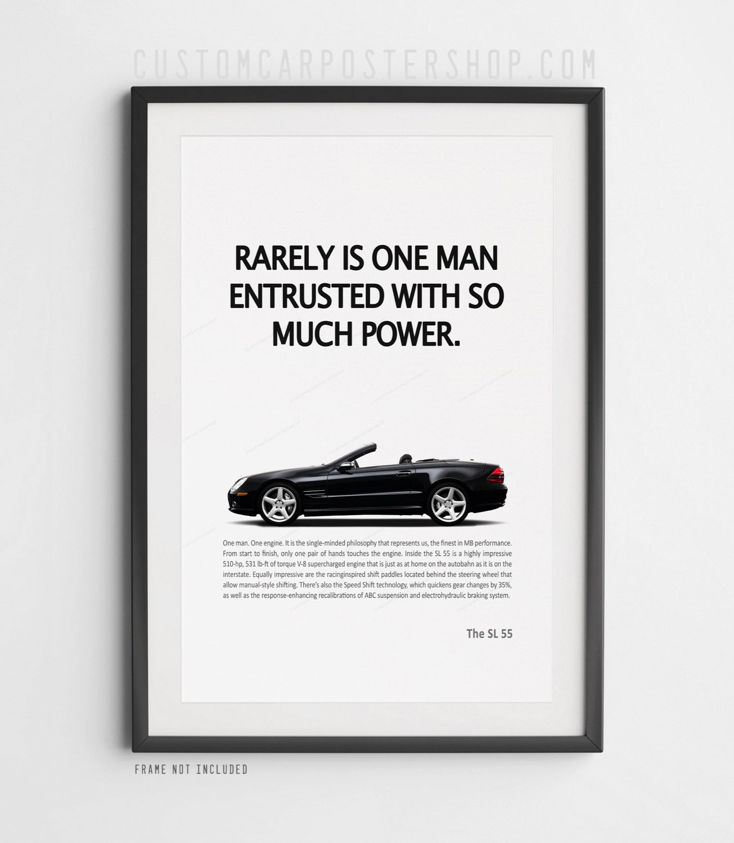Mercedes-Benz SL55 (R230) Retro Print Ad - One Man One Engine
