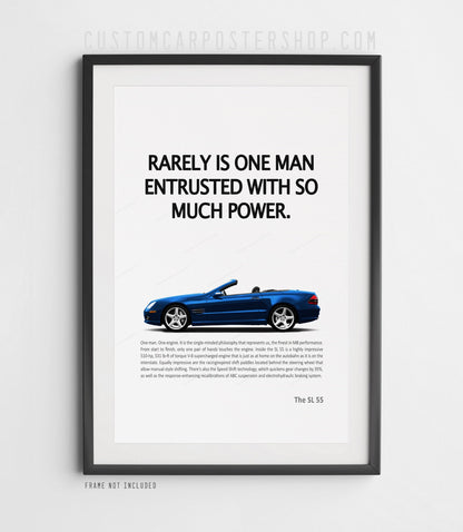 Mercedes-Benz SL55 (R230) Retro Print Ad - One Man One Engine
