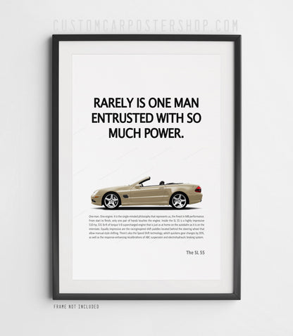 Mercedes-Benz SL55 (R230) Retro Print Ad - One Man One Engine
