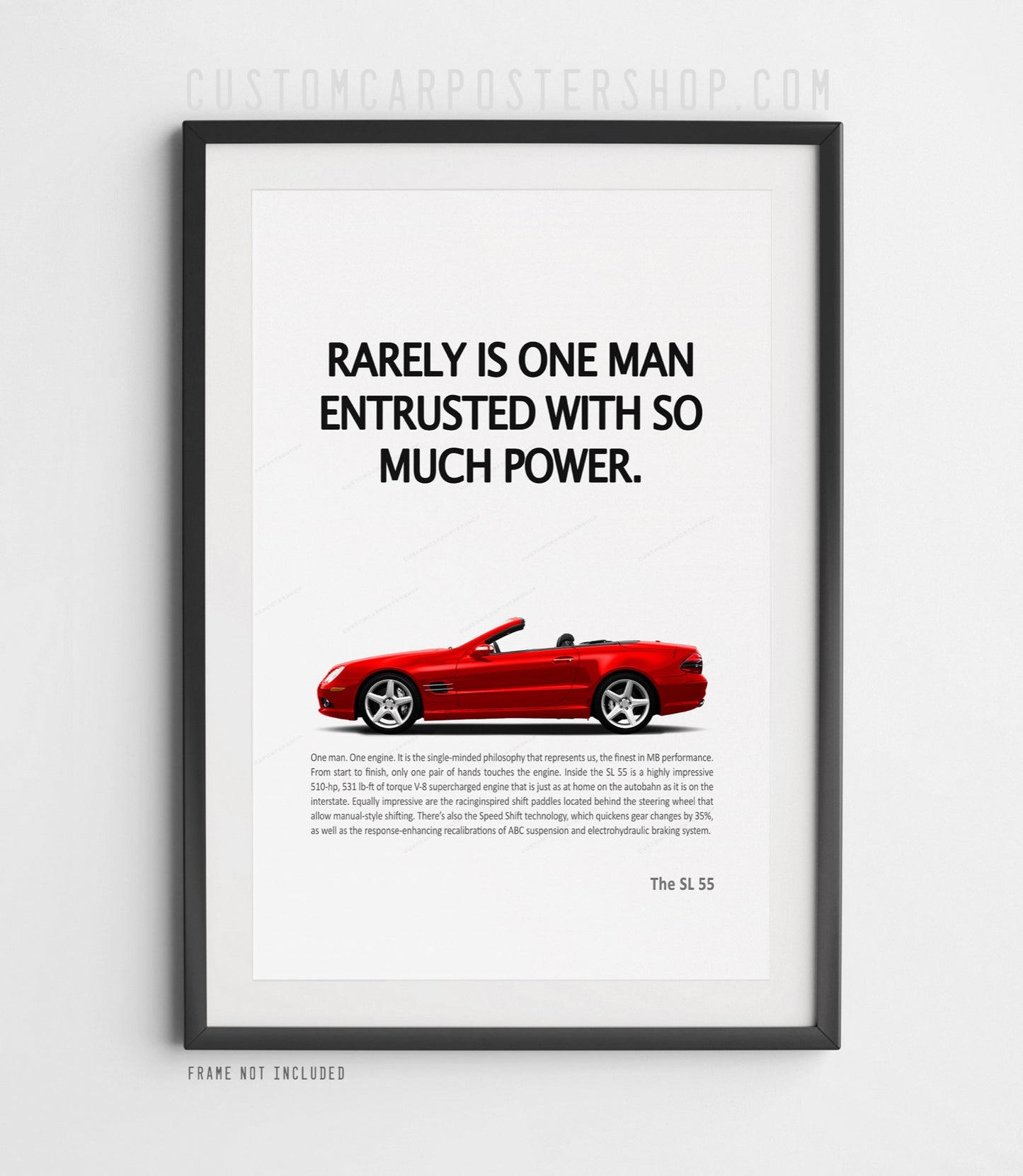Mercedes-Benz SL55 (R230) Retro Print Ad - One Man One Engine