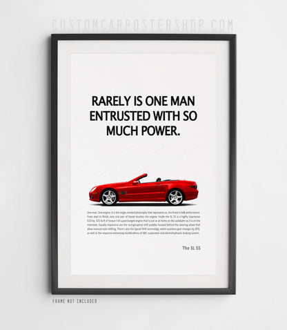 Mercedes-Benz SL55 (R230) Retro Print Ad - One Man One Engine