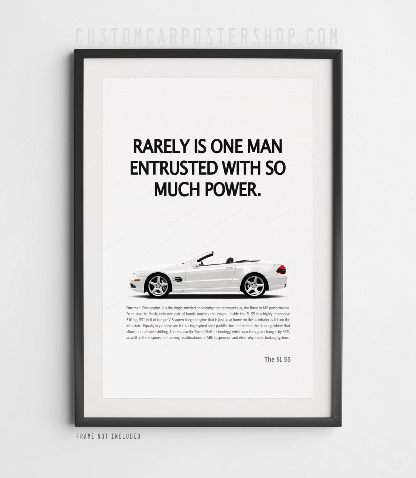 Mercedes-Benz SL55 (R230) Retro Print Ad - One Man One Engine