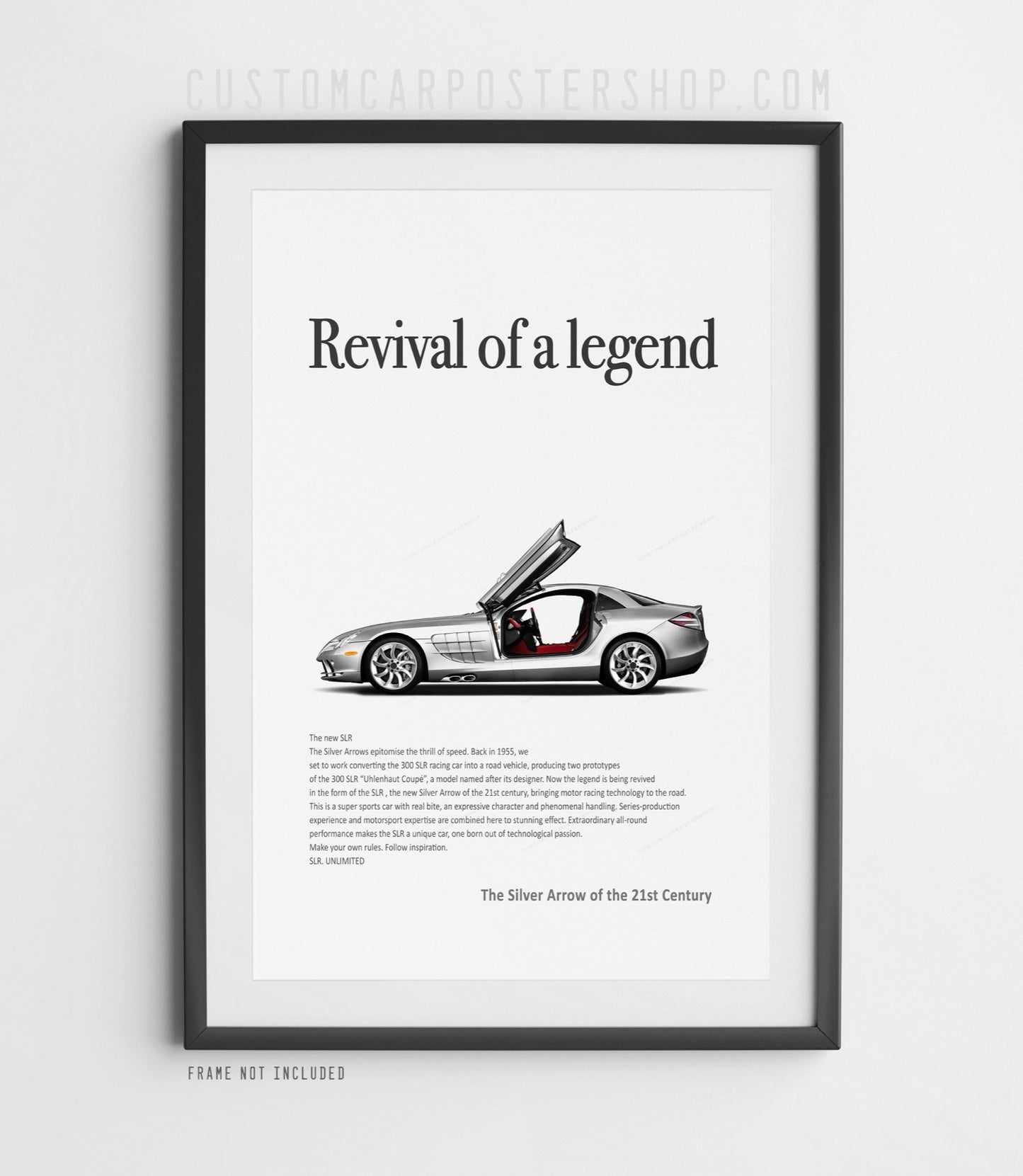 Mercedes SLR McLaren Print Ad Poster - Silver Arrow revival of a legend