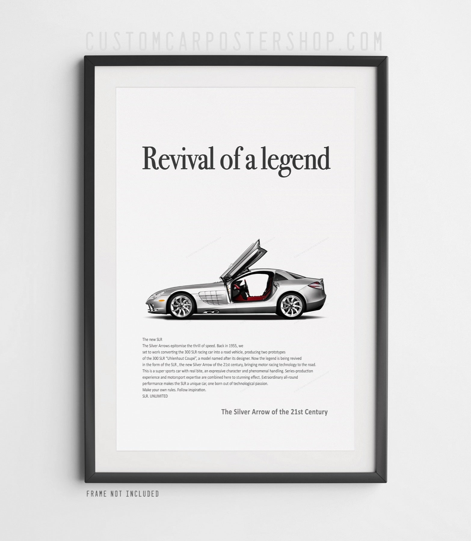 Mercedes SLR McLaren Print Ad Poster - Silver Arrow revival of a legend