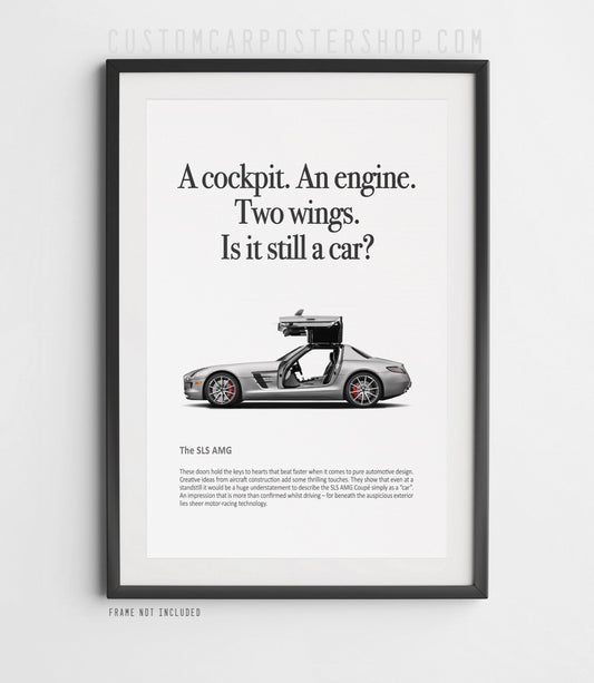 Mercedes-Benz SLS Print Ad - Is It Still a Car framed Art