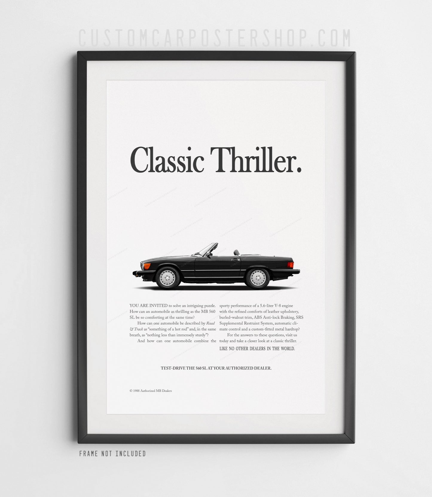 Mercedes-Benz 560SL Vintage Print Ad - Classic Thriller