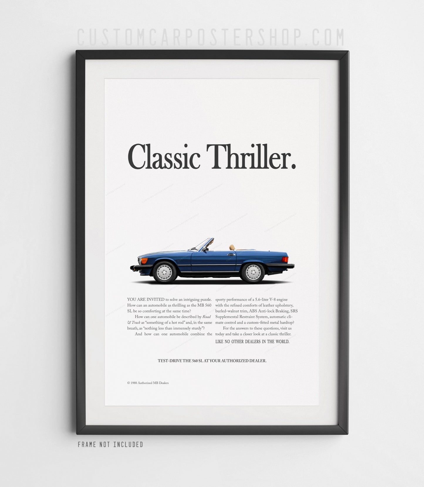 Mercedes-Benz 560SL Vintage Print Ad - Classic Thriller
