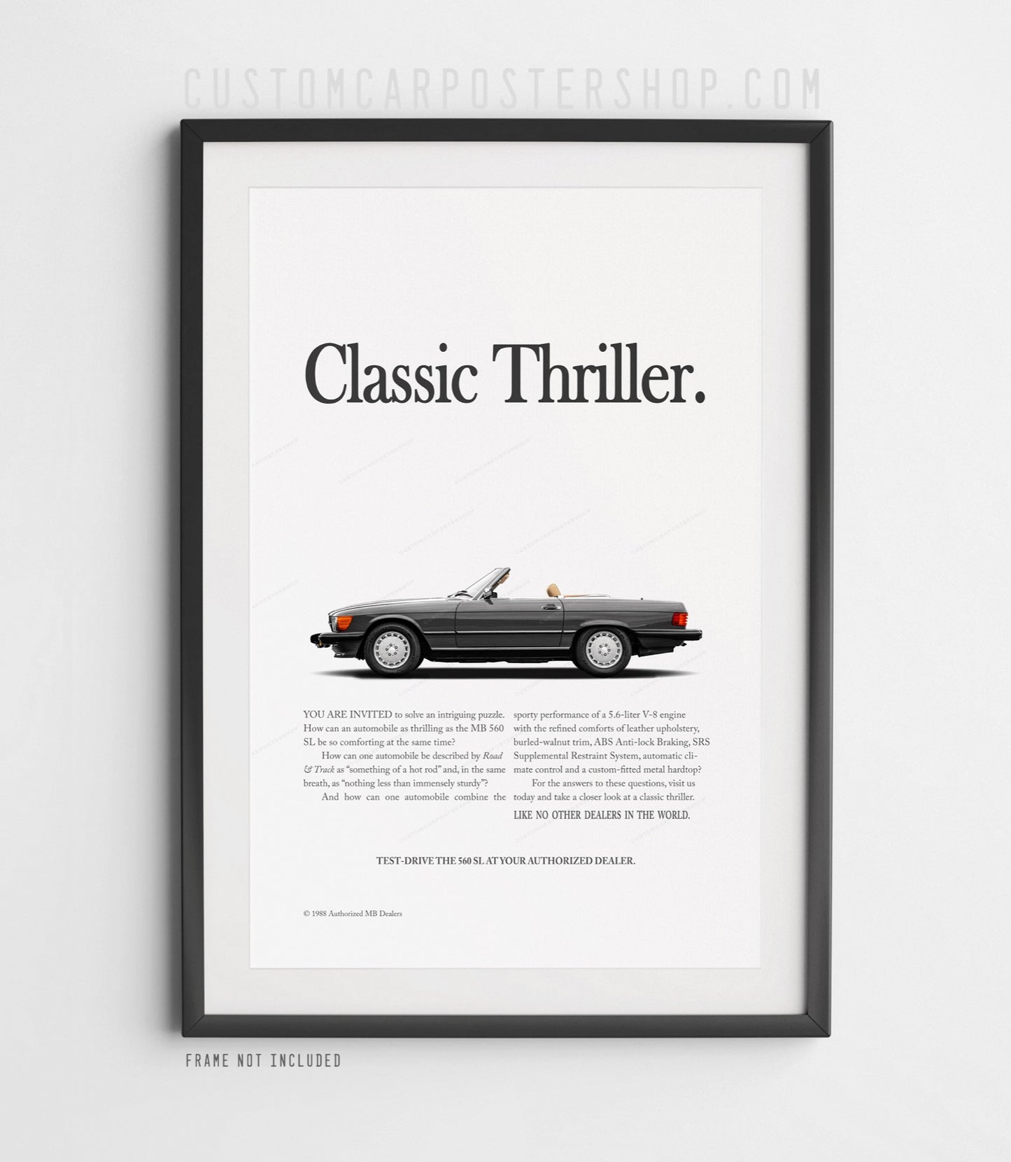 Mercedes-Benz 560SL Vintage Print Ad - Classic Thriller