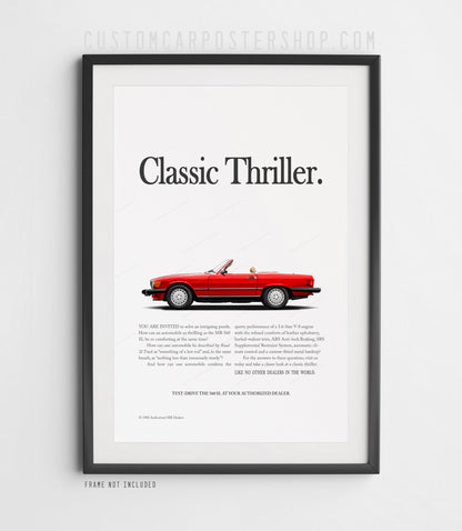 Mercedes-Benz 560SL Vintage Print Ad - Classic Thriller