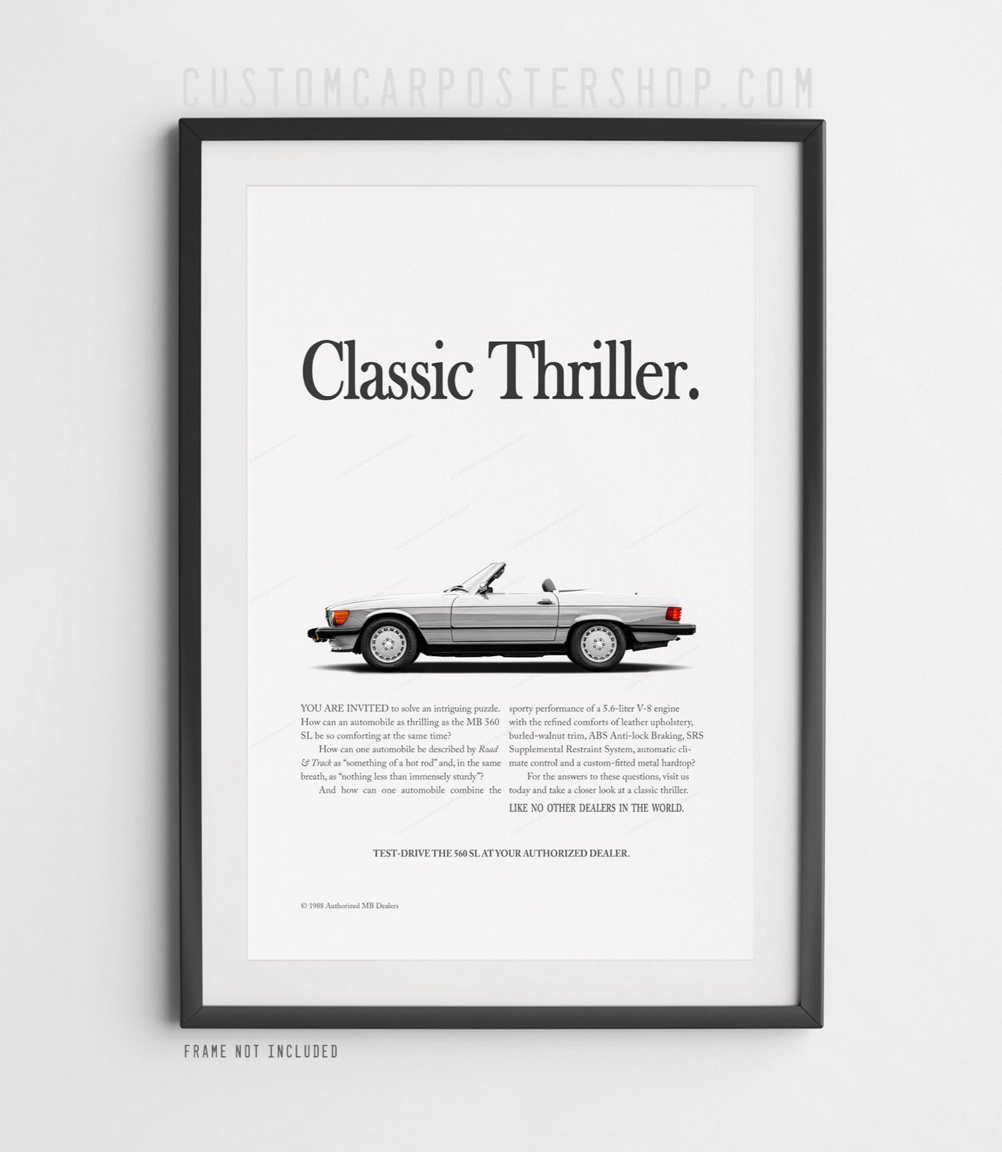 Mercedes-Benz 560SL Vintage Print Ad - Classic Thriller