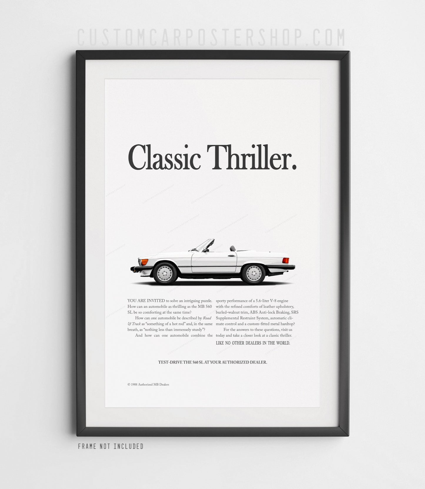 Mercedes-Benz 560SL Vintage Print Ad - Classic Thriller