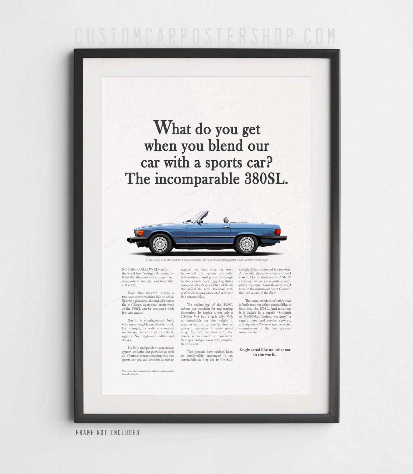 Mercedes-Benz 380SL Vintage Print Ad - Incomparable