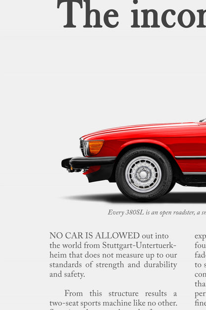 Mercedes-Benz 380SL Vintage Print Ad - Incomparable