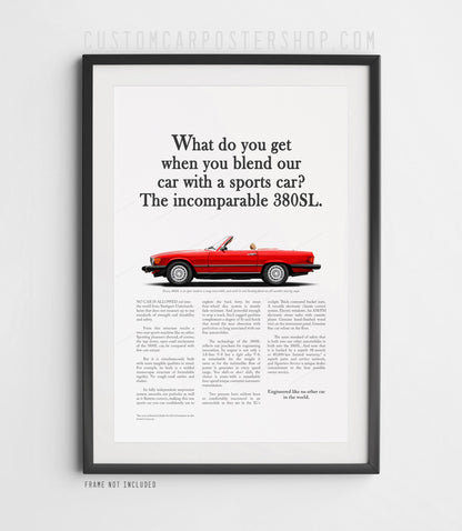 Mercedes-Benz 380SL Vintage Print Ad - Incomparable