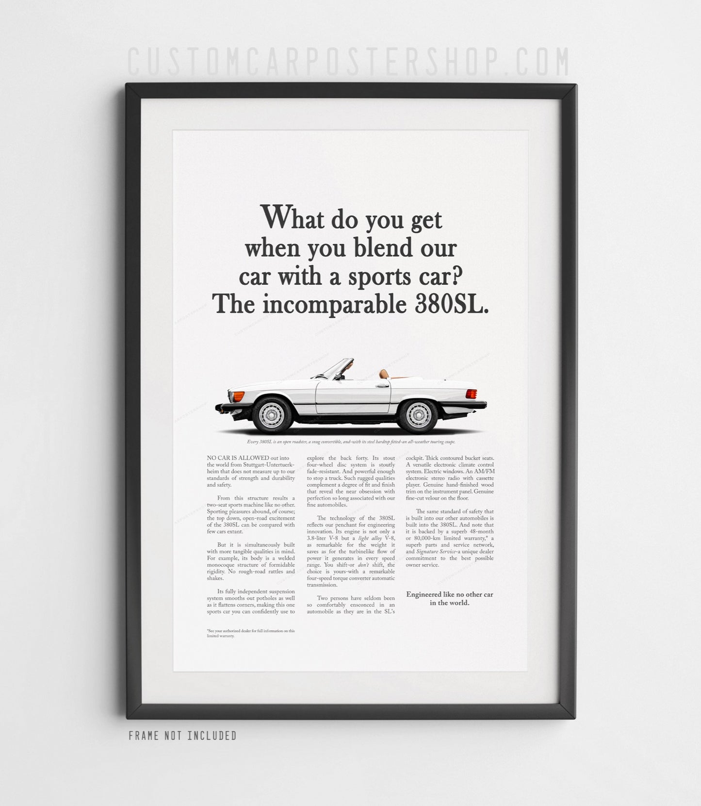 Mercedes-Benz 380SL Vintage Print Ad - Incomparable