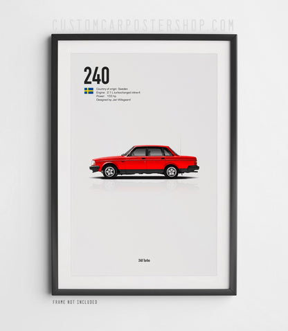 Volvo 240 Turbo Sedan Poster