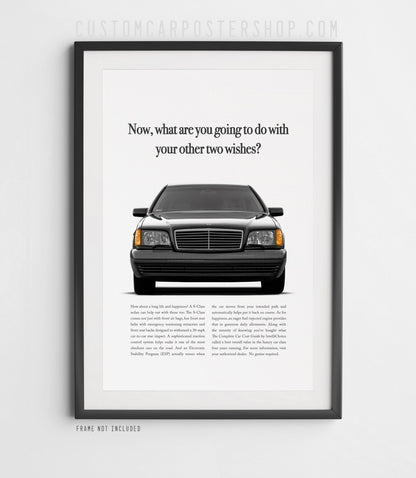 Mercedes-Benz W140 S-Class Print Ad Reproduction Poster