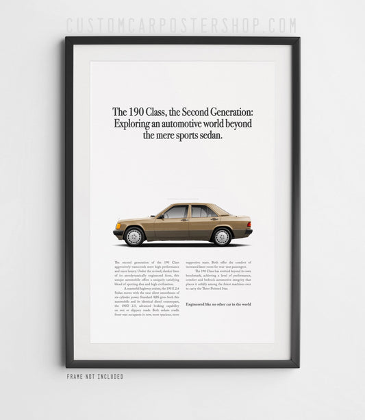 Mercedes-Benz 190E Classic Print Ad Poster