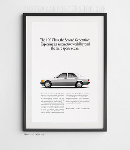 Mercedes-Benz 190E Vintage Print Ad - Sports Sedan