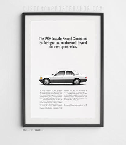 Mercedes-Benz 190E Vintage Print Ad - Sports Sedan