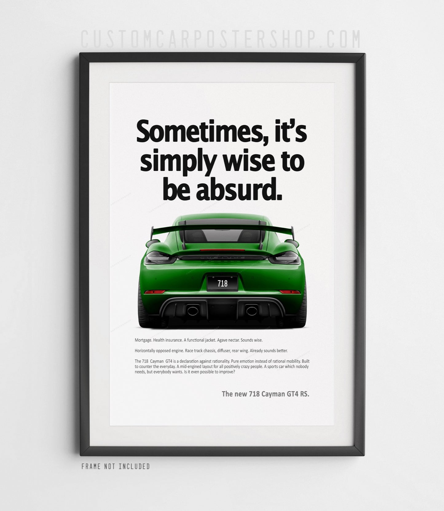 Porsche 718 Cayman GT4 RS Ad - Wise to be Absurd