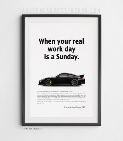 Porsche 911 GT3 (991.1) Print Ad Poster - Workday