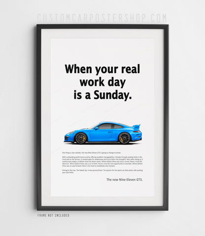 Porsche 911 GT3 (991.1) Print Ad Poster - Workday