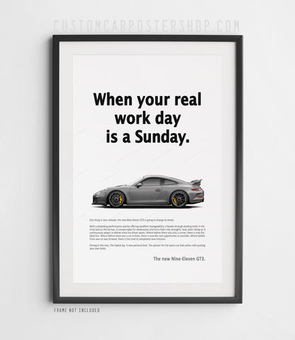 Porsche 911 GT3 (991.1) Print Ad Poster - Workday
