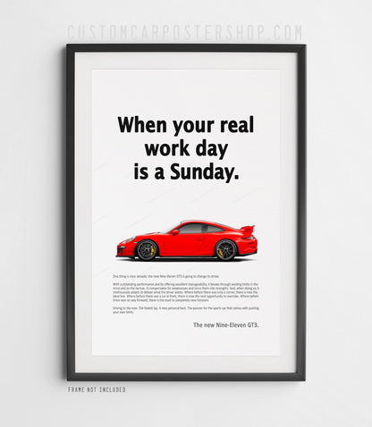 Porsche 911 GT3 (991.1) Print Ad Poster - Workday