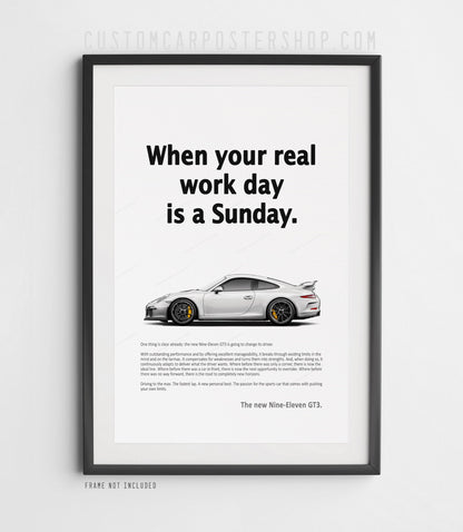 Porsche 911 GT3 (991.1) Print Ad Poster - Workday