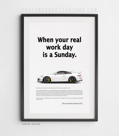 Porsche 911 GT3 (991.1) Print Ad Poster - Workday
