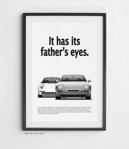 Porsche 968 and 959 Vintage Ad - Father's Eyes