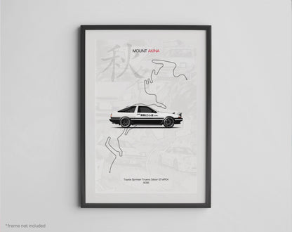 Mitsubishi Evolution IV - Initial D Poster